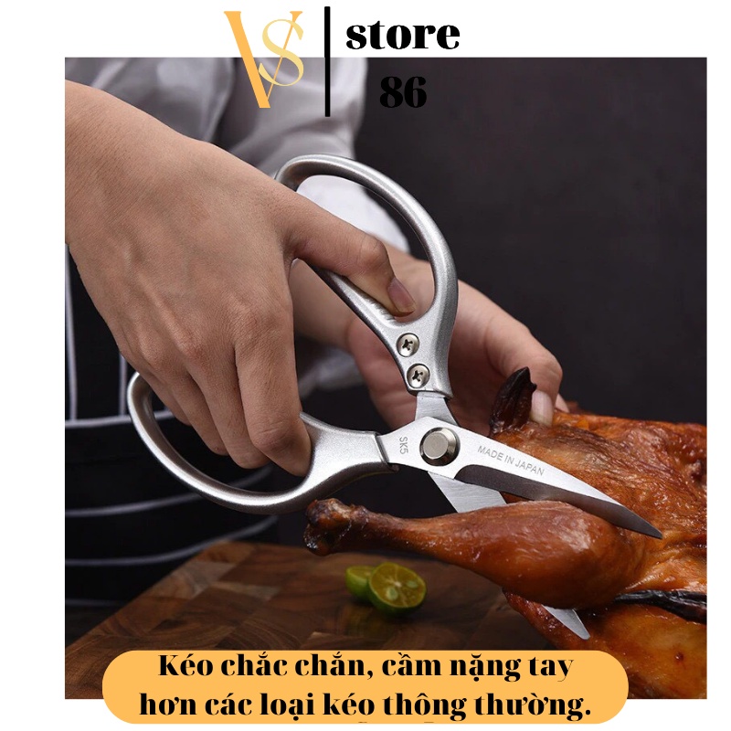 Kéo Cắt Gà Nhật Kéo Làm Bếp SK5 Siêu Sắc Cắt Vịt, Cắt Thịt Các Loại Cực HOT