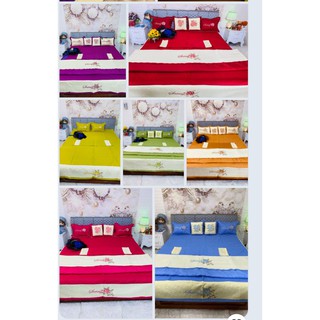 Bộ chăn ga gối 5 món - satin cao cấp