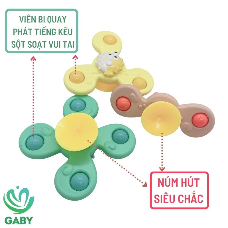 Con quay spinner dính tường bằng nhựa cao cấp GABY bộ 3 con quay siêu bền chủ đề sinh vật biển