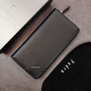 [FREESHIP] Ví Da Dài Nam Pedro Màu Đen Khóa KéoChính Hãng Giá Tốt (Chuẩn Auth)