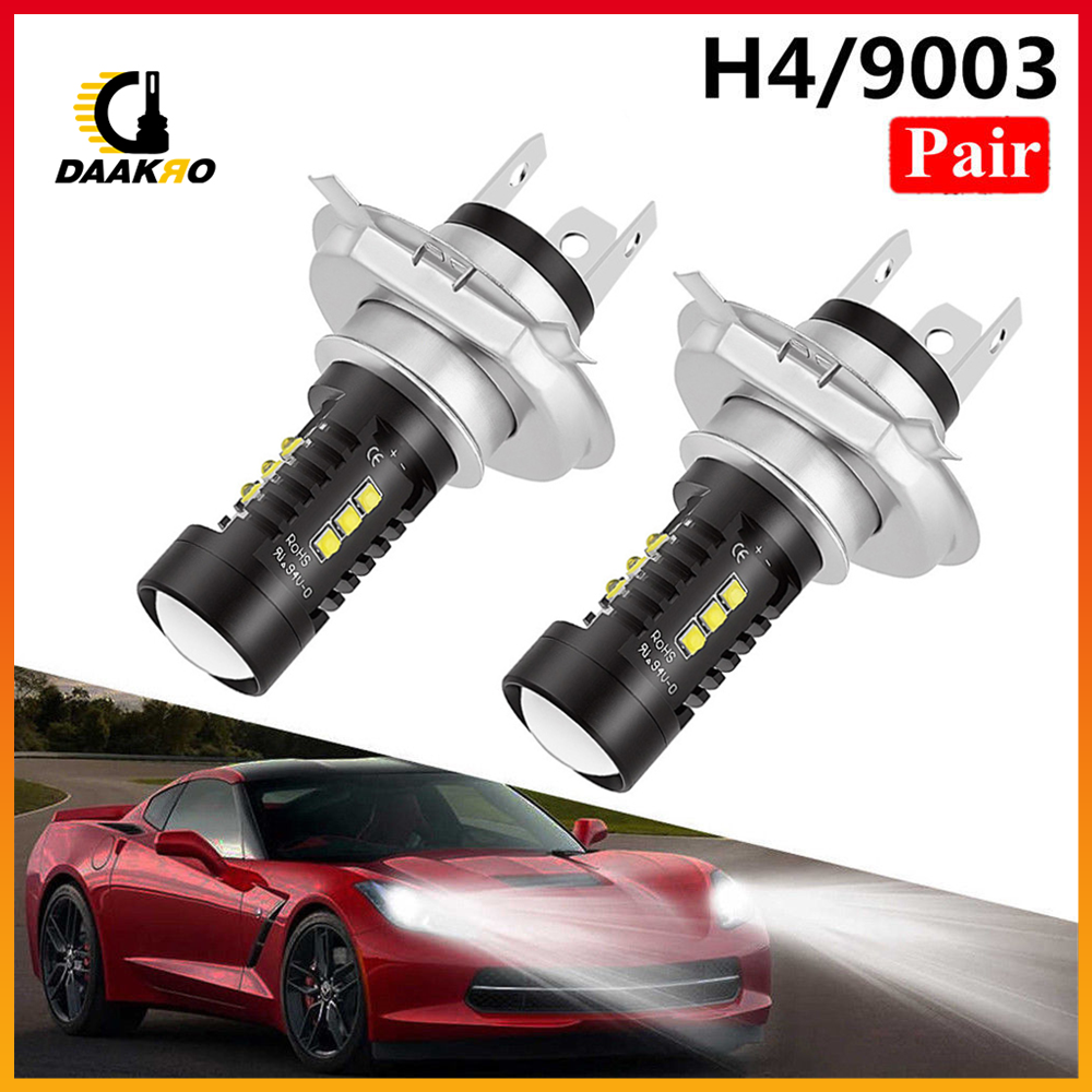 2PCS H4 9003 60W 1960LM 6000K Car LED Conversion Headlight Bulb Hi/Lo Focus Beam