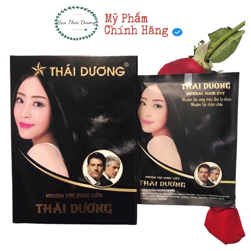 🌼 LẺ 1 GÓI 🌼  NHUỘM TÓC ĐEN DƯỢC LIỆU THIÊN NHIÊN THÁI DƯƠNG