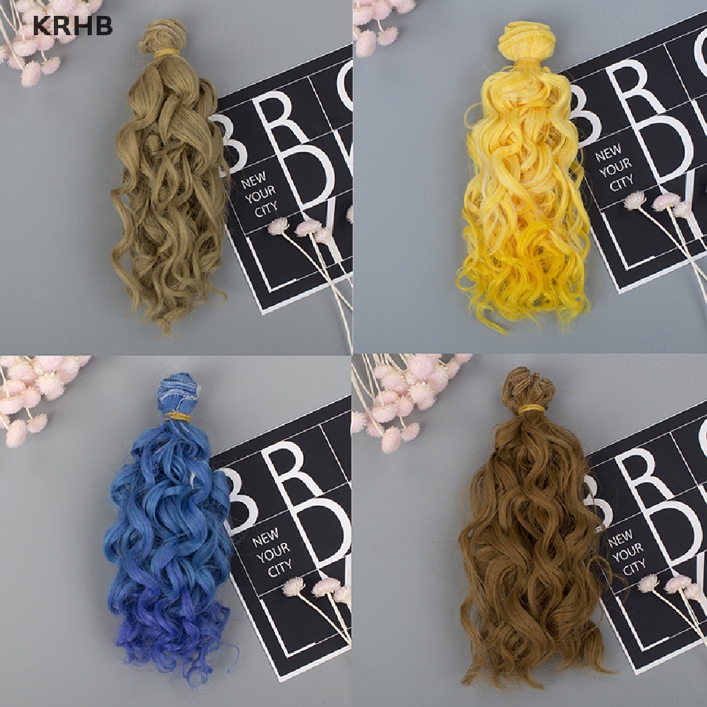 Tóc Giả Uốn Xoăn 15 * 100cm Cho Búp Bê DIY