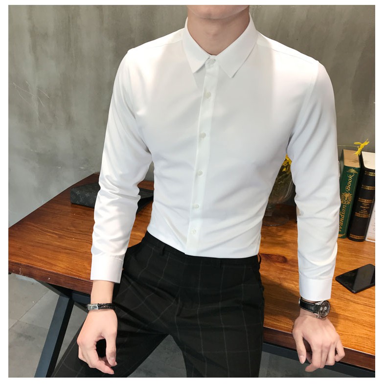 Áo sơ mi trắng nam 💚𝐅𝐑𝐄𝐄𝐒𝐇𝐈𝐏💚 sơ mi nam trắng big size mềm mịn, thoáng mát, không nhăn | BigBuy360 - bigbuy360.vn