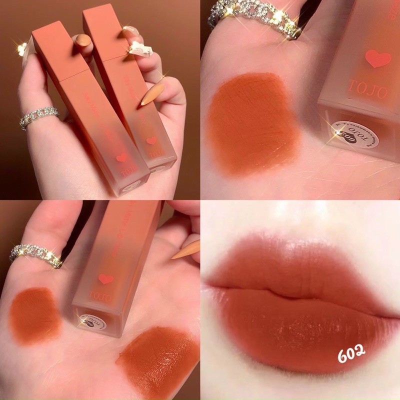 Son kem lì Silky Matte TOJO Tim❤ lên màu chuẩn, chất son mịn môi, bán màu lâu trôi