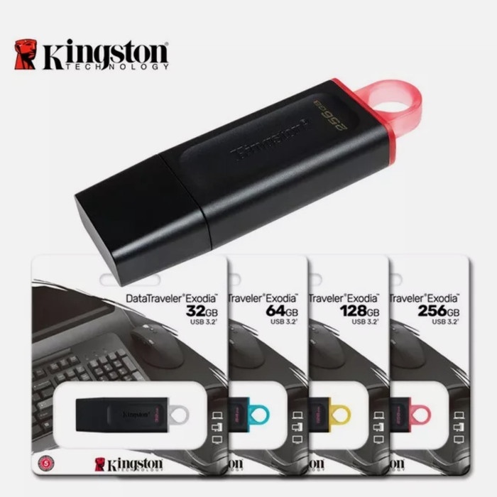 USB 3.2 Gen 1 Kingston DataTraveler Exodia 32GB / 64GB / 128GB (Đen) - Nhất Tín Computer