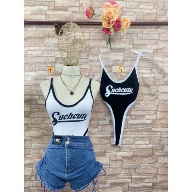 ÁO BODYSUIT CỔ TRÒN,  Áo Liền Quần Nữ Bodysuit Tay Ngắn Cổ Tròn In Họa Tiết Hở Eo Quyến Rũ ❤️❤️❤️NY alohashop91