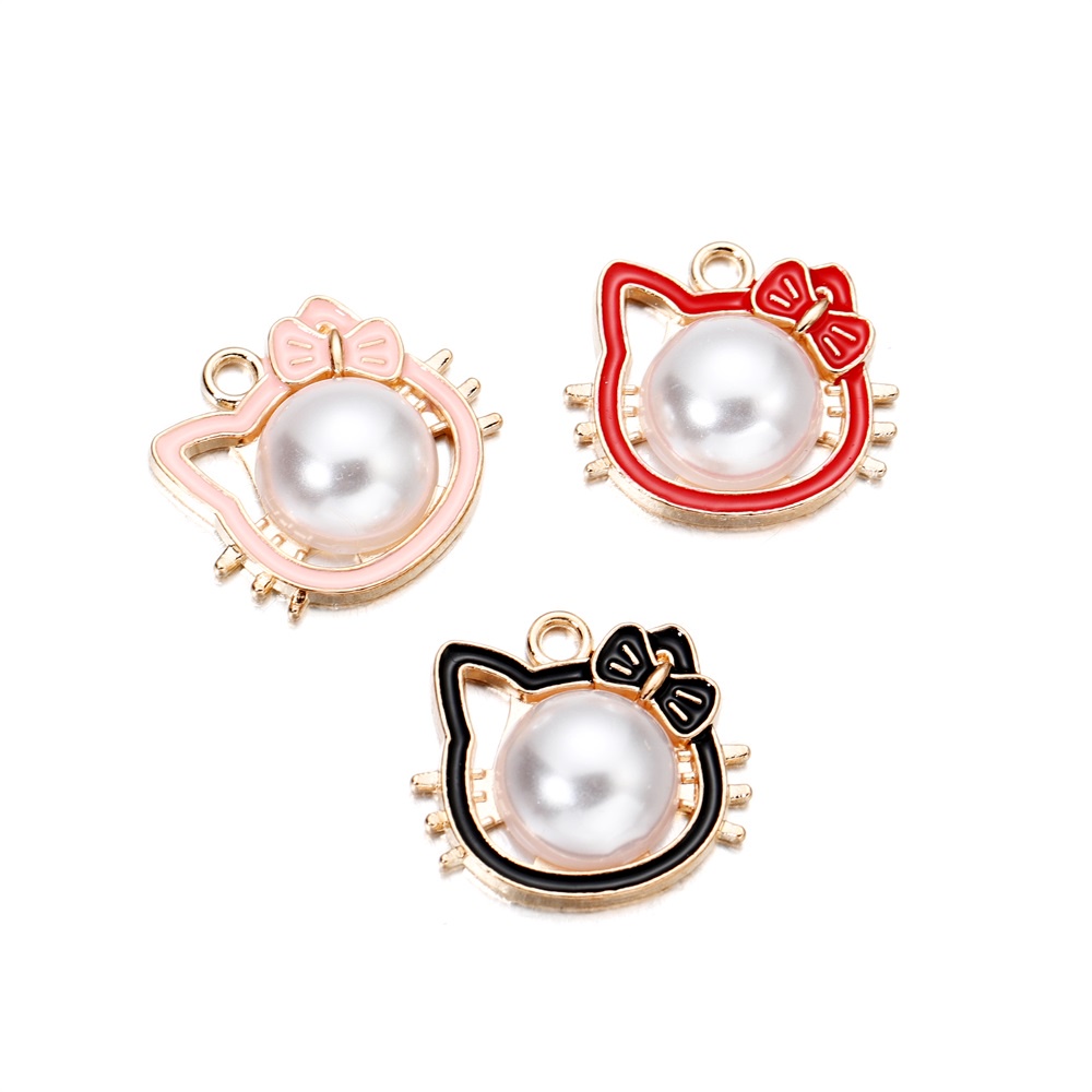 5 Mặt vòng cổ St.kunkka phối hình mặt mèo đính ngọc trai tùy chọn màu sắc DIY