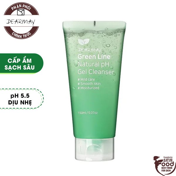 Sữa Rửa Mặt Dạng Gel Dịu Nhẹ Dearmay Green Line Natural pH Gel Cleanser 150ml