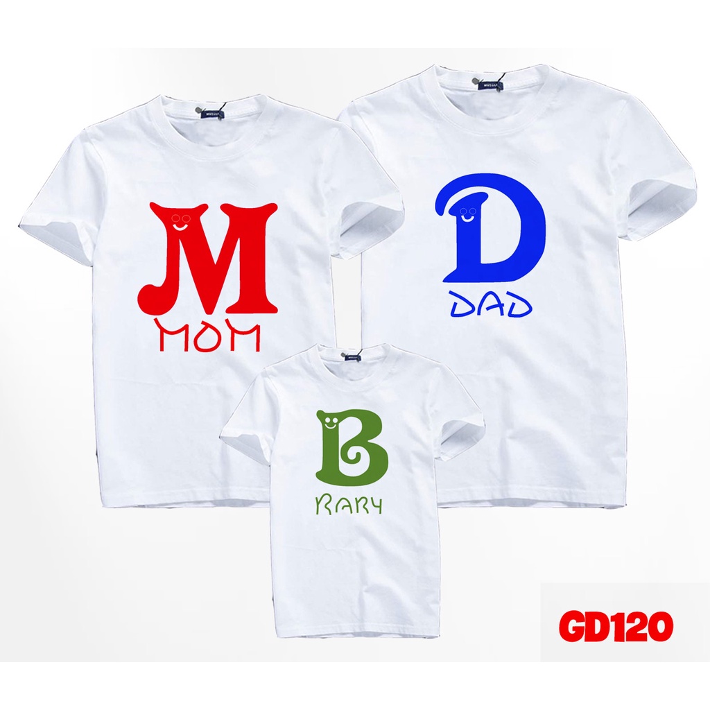 Áo Thun Gia Đình Dễ Thương In Ký Từ D M B - KTQN TSHIRT AND UNIFORM