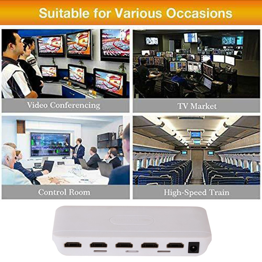 4 Port HDMI Hub Multi Splitter & Amplifier For 3D HDTV 1080P 1 Input 4