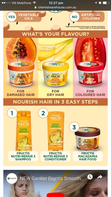 Kem dưỡng xả tóc Garnier 3in1 của Úc 390ml (kèm bill) | BigBuy360 - bigbuy360.vn