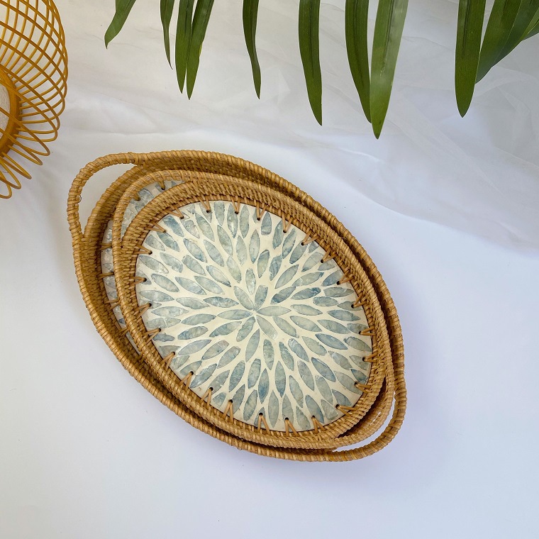 Giỏ Mây Đựng Trái Cây Di Động Cho Nhà Bếp