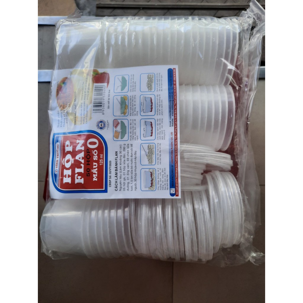 50 cái Hộp bánh Flan có nắp