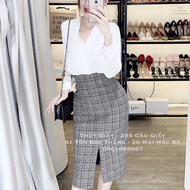 [SIÊU RẺ] [HÀNG THIẾT KẾ] CHÂN VÁY KẺ BÚT CHÌ CV001 | BigBuy360 - bigbuy360.vn