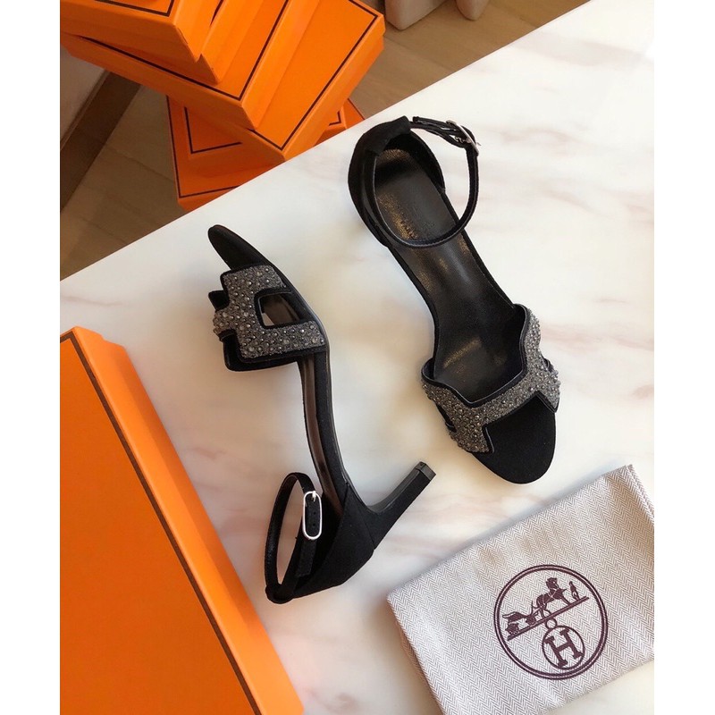 Sandal cao gót Hermes HM  da thật cao cấp nhiều màu siêu sang