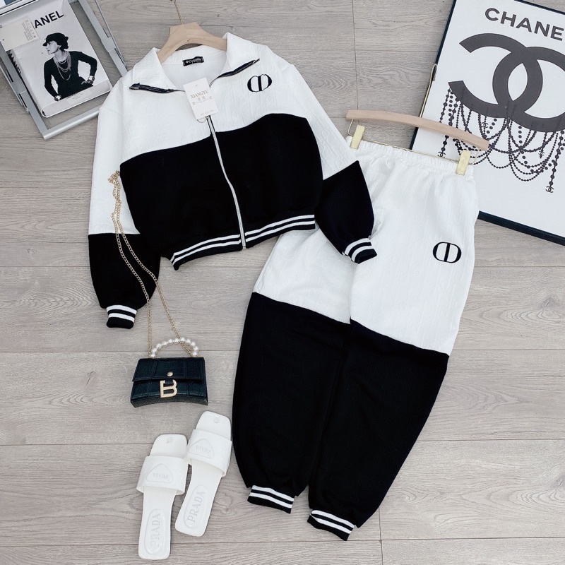 [ 𝐅𝐑𝐄𝐄 𝐒𝐇𝐈𝐏 ] SET BỘ KHÓA DI.OR PHỐI MÀU VẢI XỐP DẬP NỔI QC CAP CẤP HỌA TIẾT CHỮ