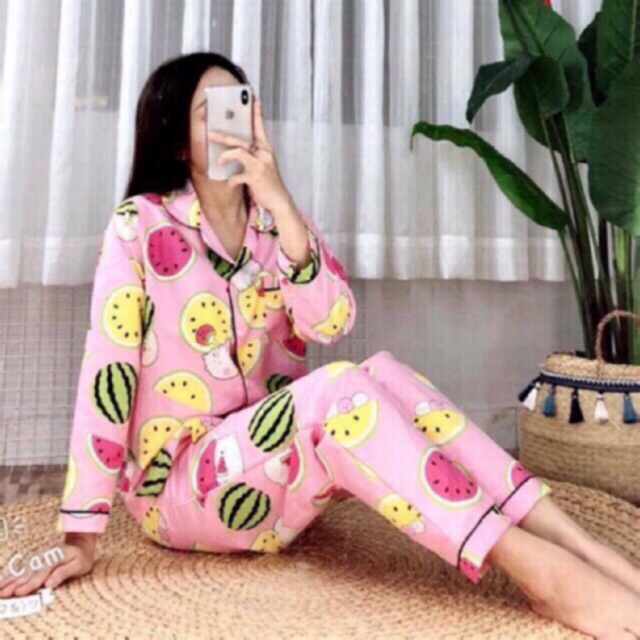 ĐỒ BỘ MẶC NHÀ PIJAMA KATE THÁI TAY/ QUẦN DÀI FULL VIỀN