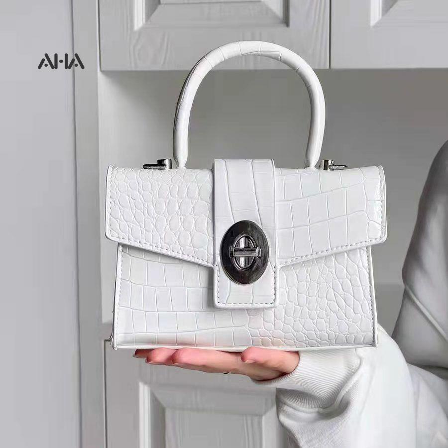 AHA OFFICIAL Túi đeo chéo AHA giả da cá sấu thời trang cho nữ