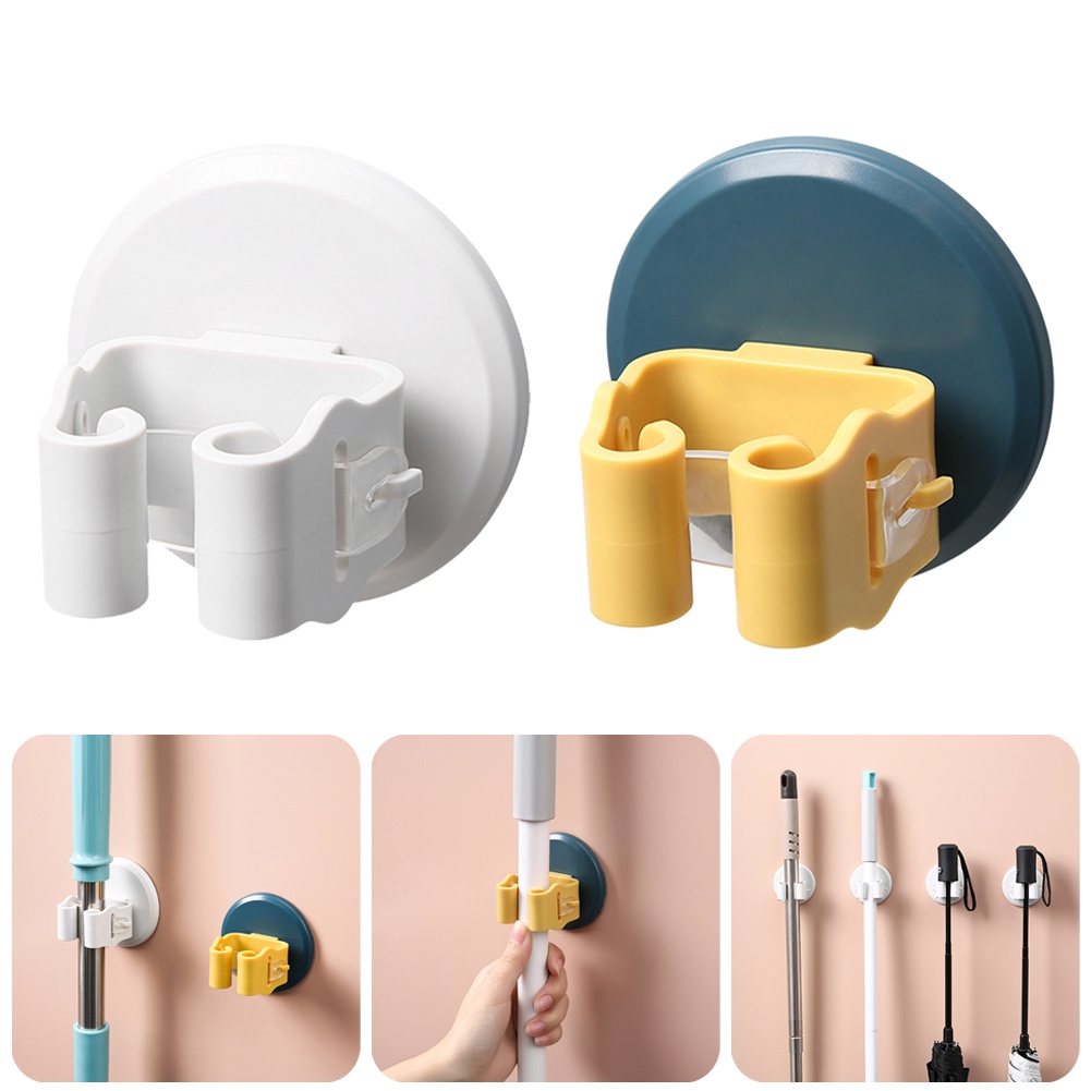 Móc lưu trữ cây lau nhà treo tường tự dính móc đa năng giá đỡ bàn chải móc chổi móc nhà bếp Móc treo mạnh mẽ