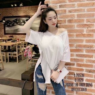 áo sơ mi kute đẹp siêu hot đây ạ Áo cổ V Túi Lệch Tà mới mẻ - Phông cổ v túi lệch vạt _