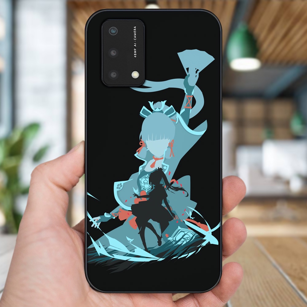 Ốp lưng Oppo A74, A93 5G, A95 viền đen in hình Ayaka Genshin Impact
