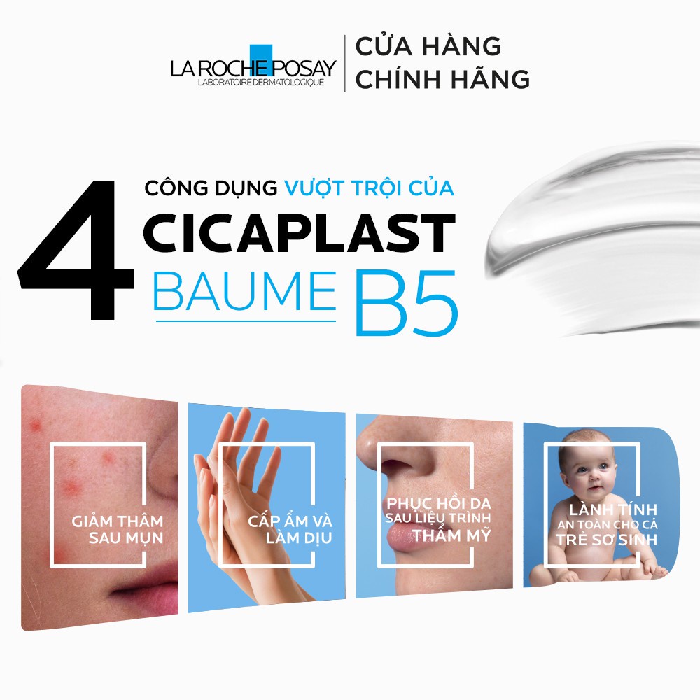 Kem dưỡng phục hồi da phù hợp cho trẻ em La Roche-Posay Cicaplast Baume B5
