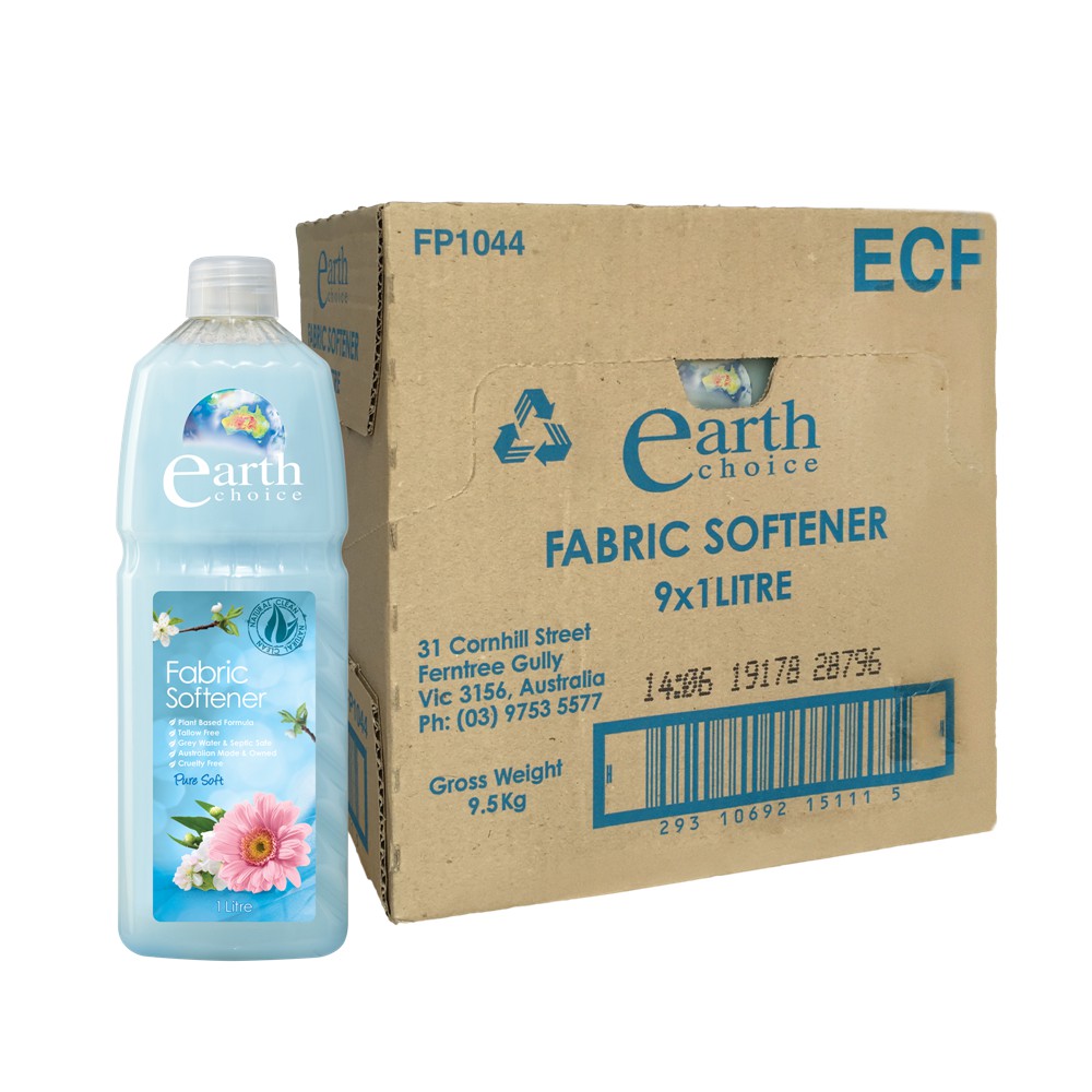 Thùng 9 chai nước xả vải gốc thực vật hương cúc đồng tiền Earth Choice Úc 1Lx9