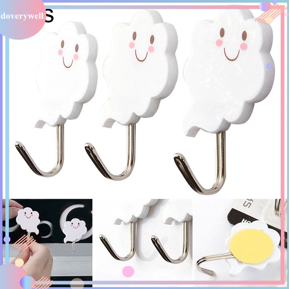 Set 6 Móc Treo Đồ Dán Tường Hình Đám Mây Dễ Thương