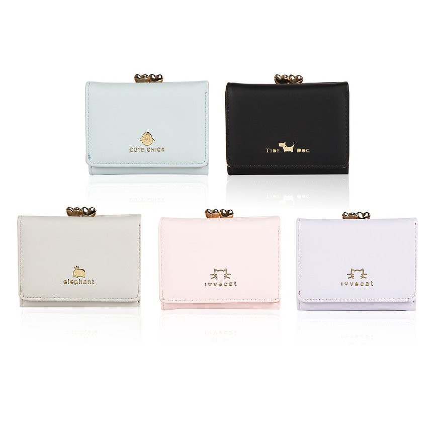 Ví nữ ngắn in họa tiết động vật xinh xắn | BigBuy360 - bigbuy360.vn
