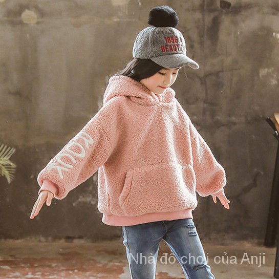 COD Kid's FashionGirl | 5-14 years old Tops Sweater Children Sheepskin Girls Coat Autumn And Winter New Warm Velvet