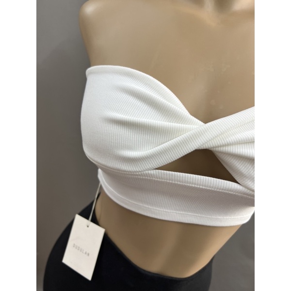 Áo ống xoắn croptop hai lớp DUDULAN chất thun tăm- A62