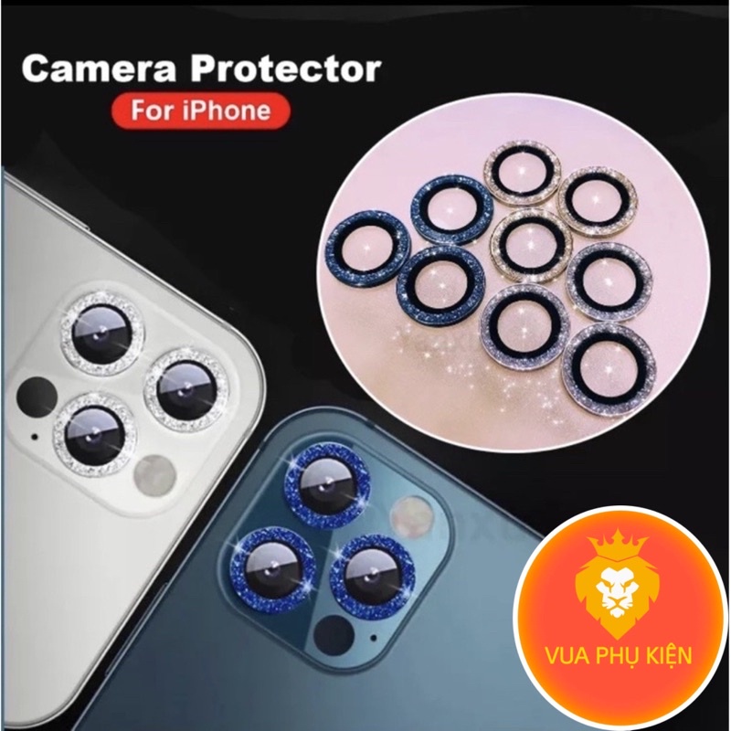 Kính cường lực nhũ kim tuyến bảo vệ Camera 14 13/13pro/13 pro max 11/11Pro/11 Pro max/12/12 Pro/12 Pro Max