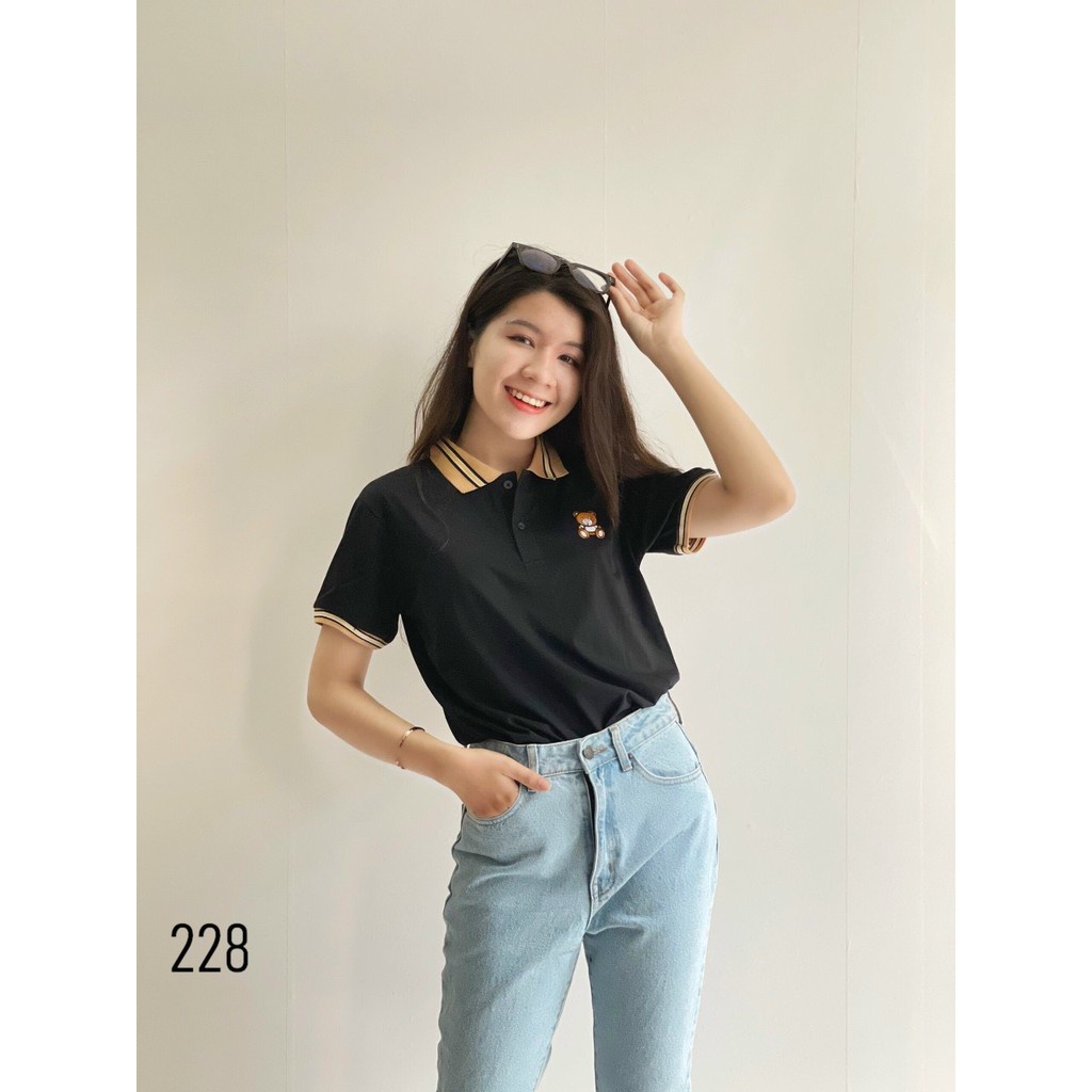 ÁO THUN NAM CỔ BẺ POLO NGỰC THÊU GẤU 228 CHẤT LIỆU CAO CẤP THẤM HÚT MỒ HÔI PHONG CÁCH TRẺ TRUNG