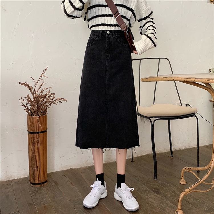 chân váy jean Lưng Cao Phong Cách Retro Cho Nữ | BigBuy360 - bigbuy360.vn