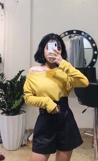Áo trễ vai len