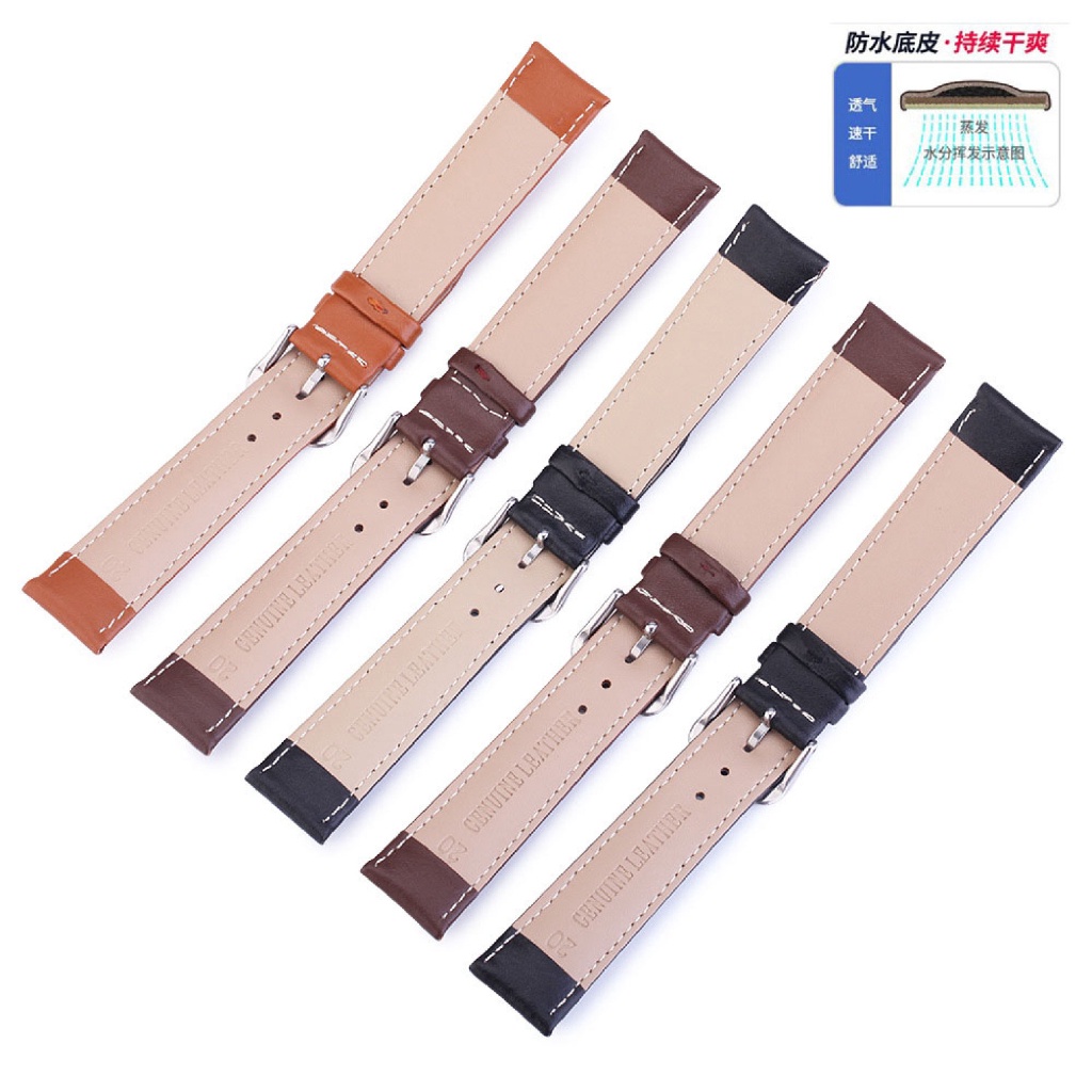 Dây đồng hồ da bò thay thế 12mm 14mm 16mm 18mm 19mm 20mm 22mm 24mm