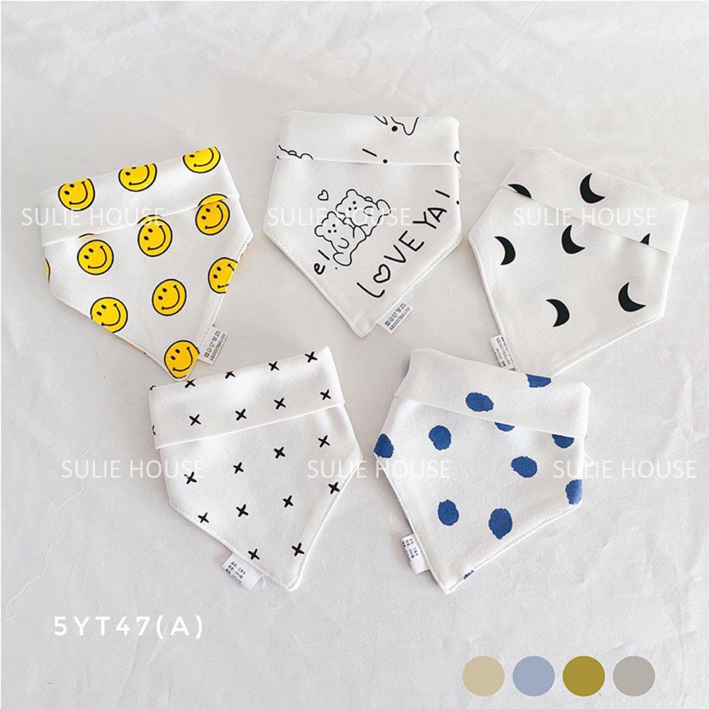 Set 5 yếm tam giác cúc bấm - 5YT47