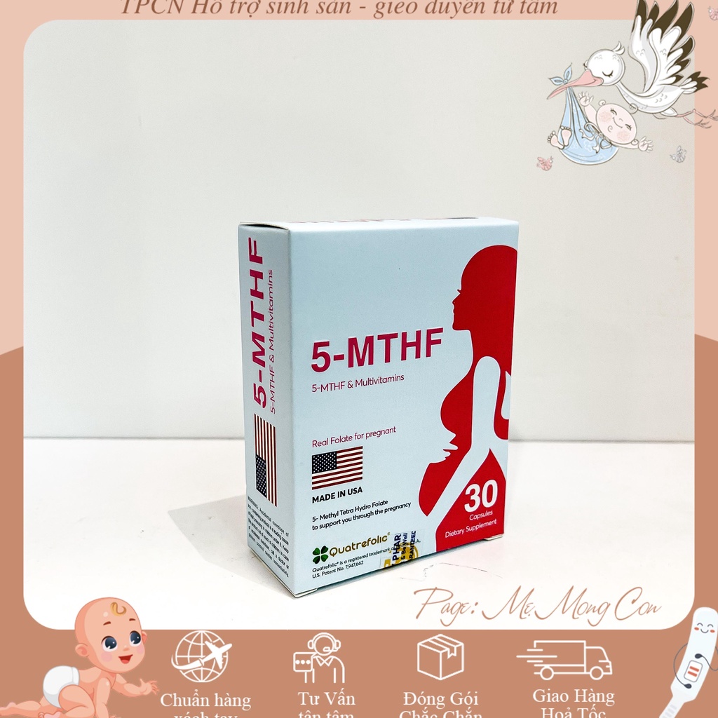 5-MTHF Tăng thụ thai với người có đột biến gen MTHFR, Chống dị tật thai nhi và giảm nguy cơ sảy thai