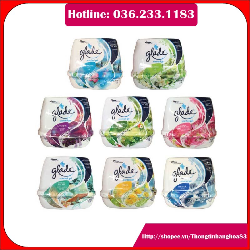 Glade 180g Sáp Thơm phòng khử mùi Lavender, Chanh, Lily, tươi mát, sớm mai