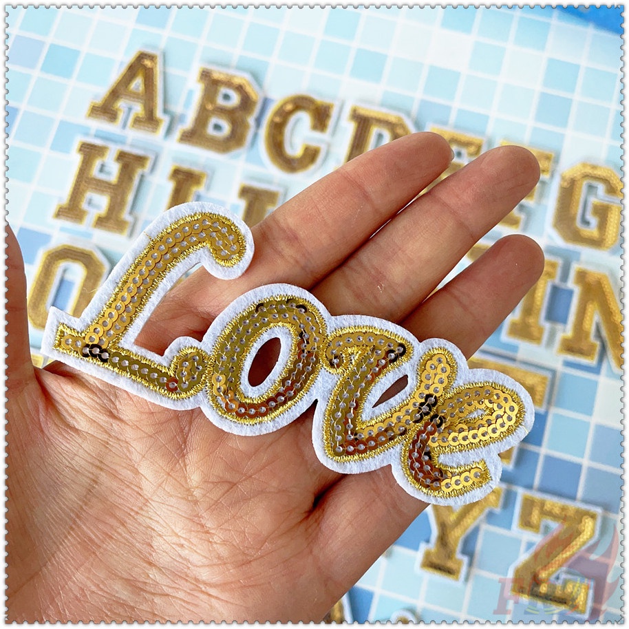 1 miếng dán ủi quần áo hình chữ cái &amp; Love &amp; Crown