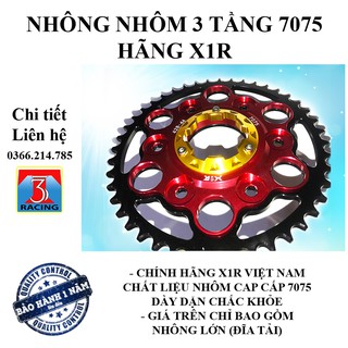 Nhông nhôm đĩa tải 7075 3 tầng hãng X1R cho Exciter 150 whàng cực dày dặn, cực đẹp BH 20000 km