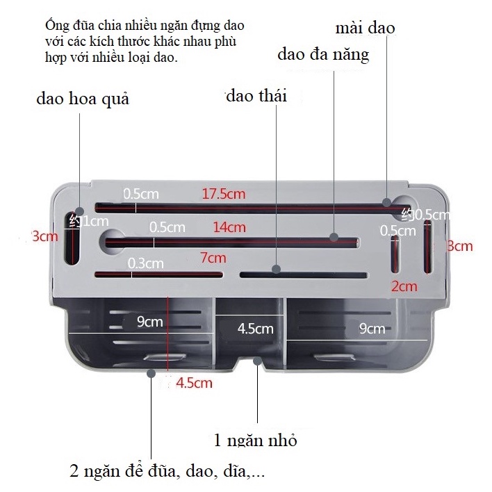 Ống Đựng Đũa, Đựng Dao Kéo/ Ống Đựng Để Bàn Cao Cấp Có Khay Hứng Nước Tháo Rời Siêu Tiện Lợi