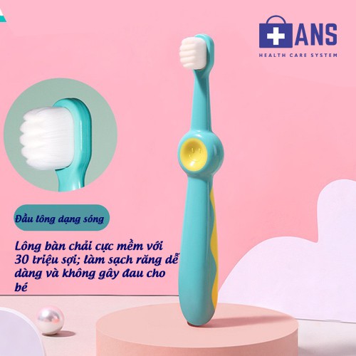 Bàn chải đánh răng trẻ em cao cấp cho bé 1-2-3-4-5-6-7-8-9-10-11-12 tuổi lông mềm, chống trơn trượt cho bé