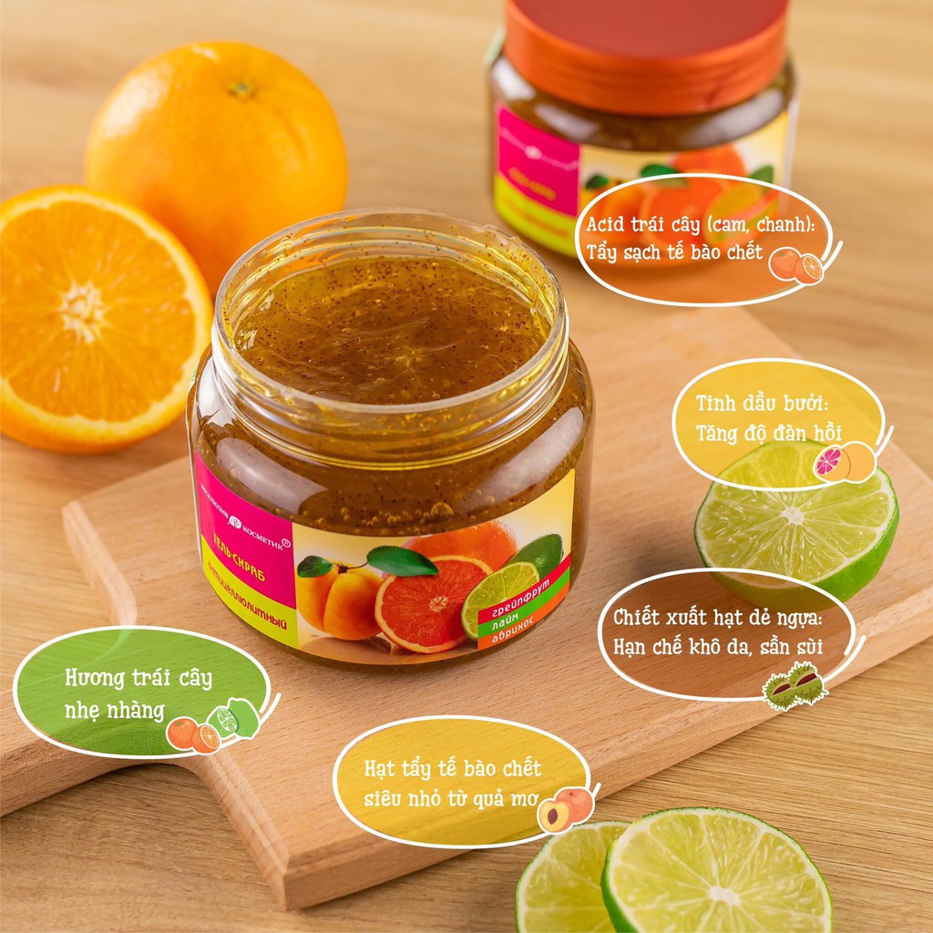 Tẩy da chết body chanh đào [COCOLUX]