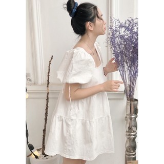 Đầm Baby Doll trắng freesize