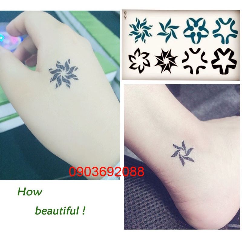 [HCM] Hình xăm dán - tattoo sticker hình xăm họa tiết - ngôi sao 10.5 x 6cm