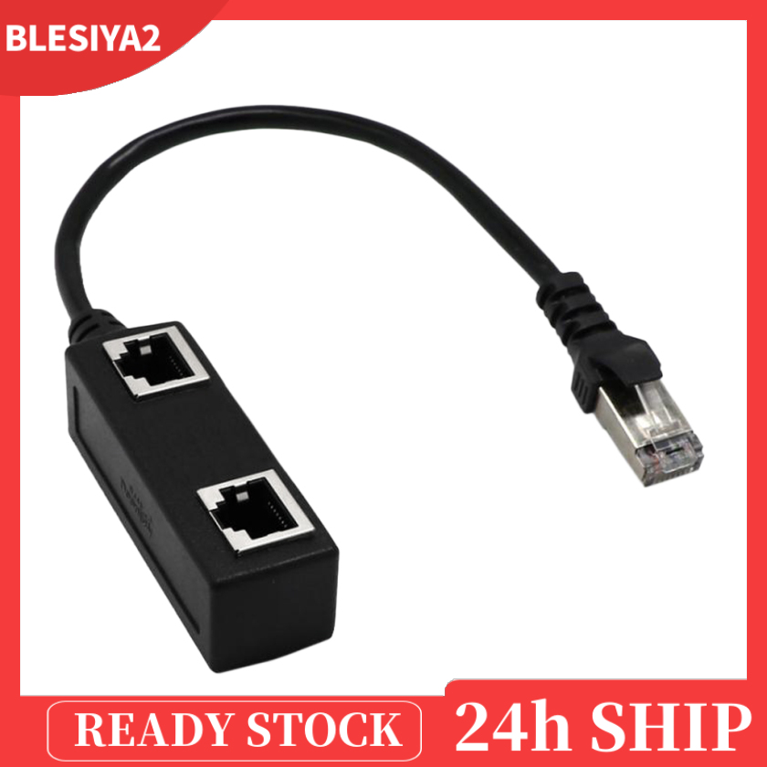 [BLESIYA2]1 to 2 Port Ethernet Switch RJ45 Y Splitter Adapter Cable for CAT 5/ 6 LAN