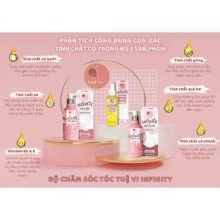 Combo Dầu gội - ủ xả tóc - xịt mọc tóc Tuệ Vi infinity