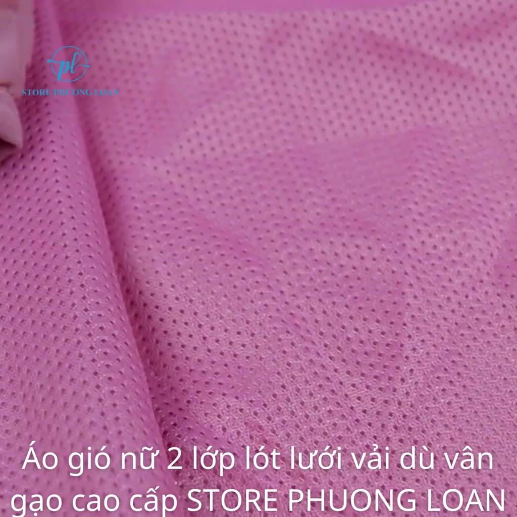 Áo khoác gió nữ vân gạo 2 lớp cao cấp, áo gió nữ 2 lớp lót lưới chống nước Store Phương Loan vải vân gạo 7 màu siêu đep | BigBuy360 - bigbuy360.vn